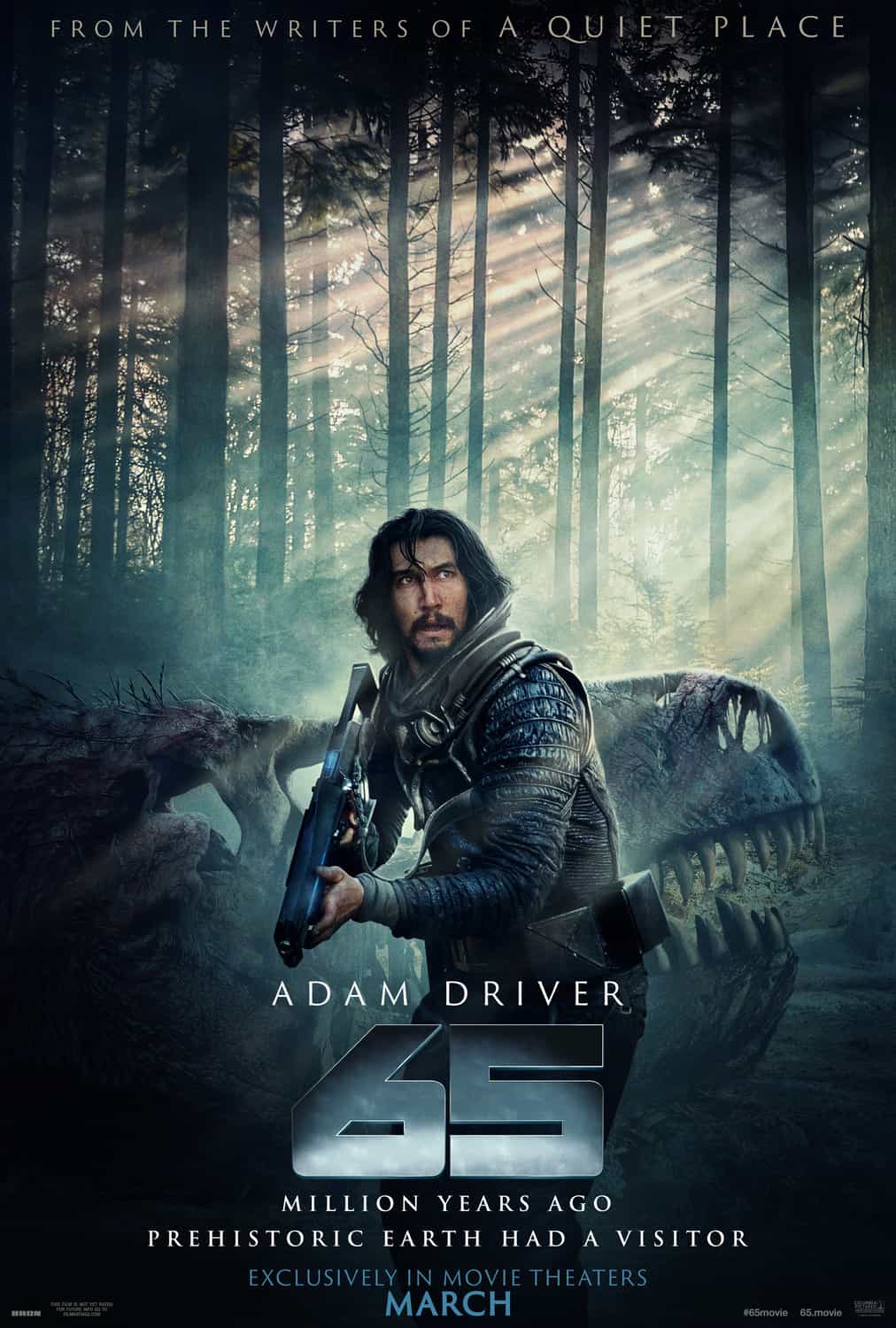 A new trailer and poster released for 65 starring Adam Driver - movie UK release date 10th March 2023 #65