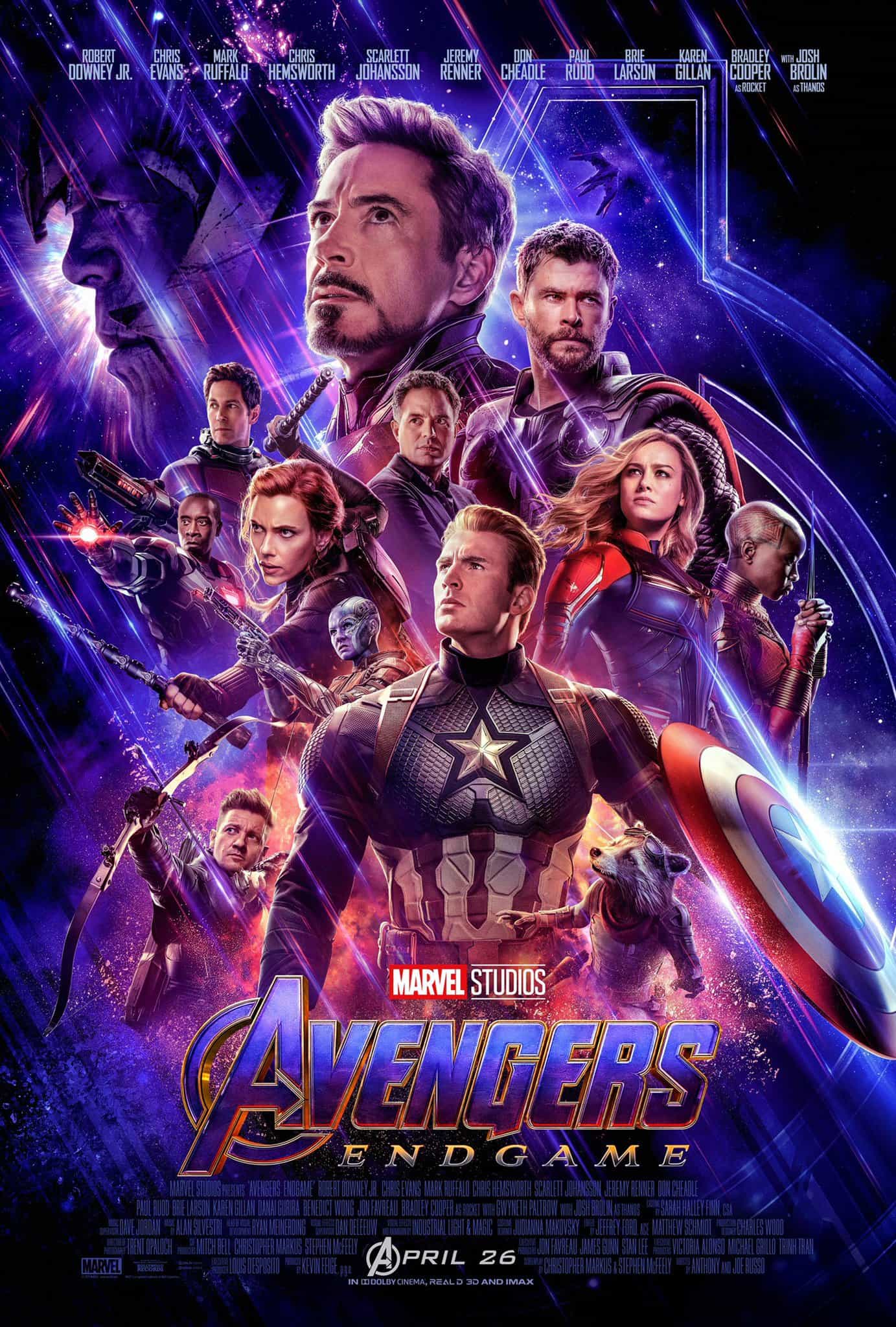 UK Box Office Analysis 26th - 28th April 2019:  Avengers Endgame opens to record breaking UK debut weekend of 43.4 million pound