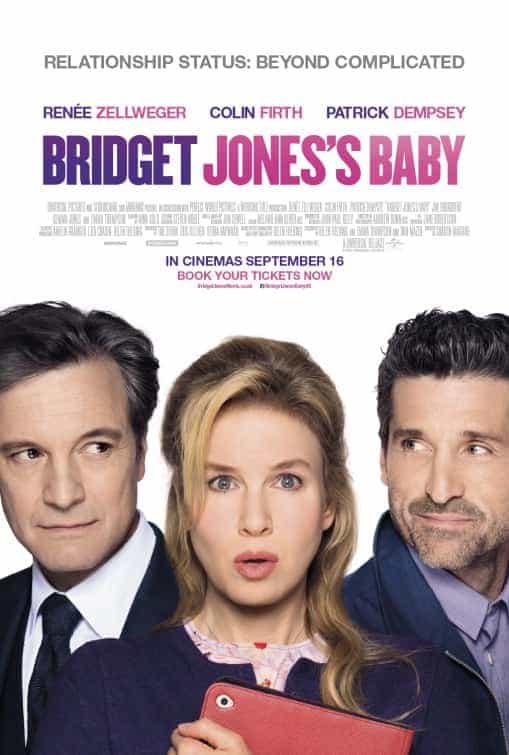UK Box Office Weekend Report 16th - 18th September 2016:  Bridget Jones returns to the box office and makes her debut at the top