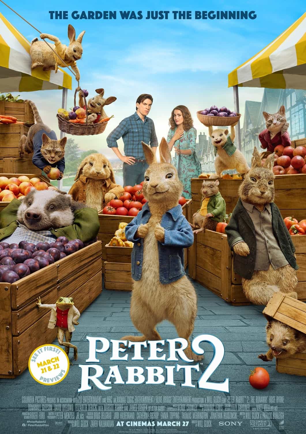 New trailer for animated sequel movie Peter Rabbit 2: The Runaway - film release date 27th March 2020