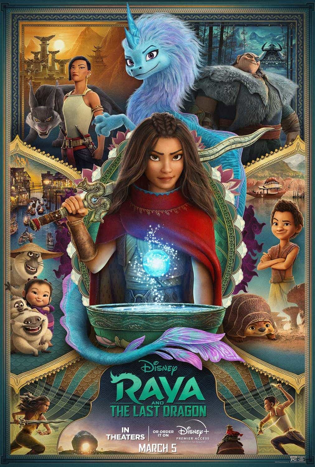 New trailer and poster release for Raya And The Last Dragon starring Kelly Marie Tran - movie release date 5th March 2021