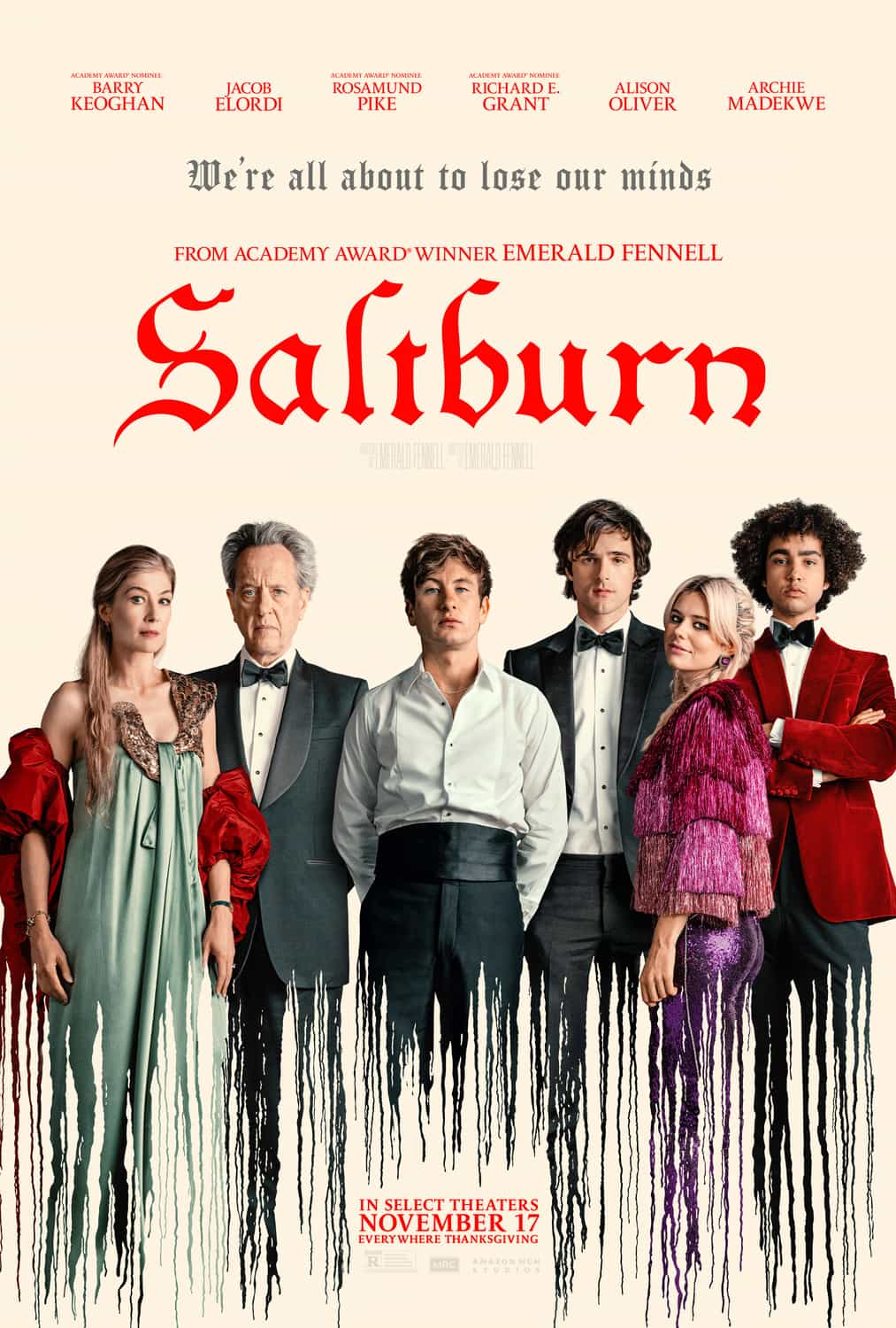 New poster has been released for Saltburn which stars Rosamund Pike and Carey Mulligan - movie UK release date 1st January 1970 #saltburn