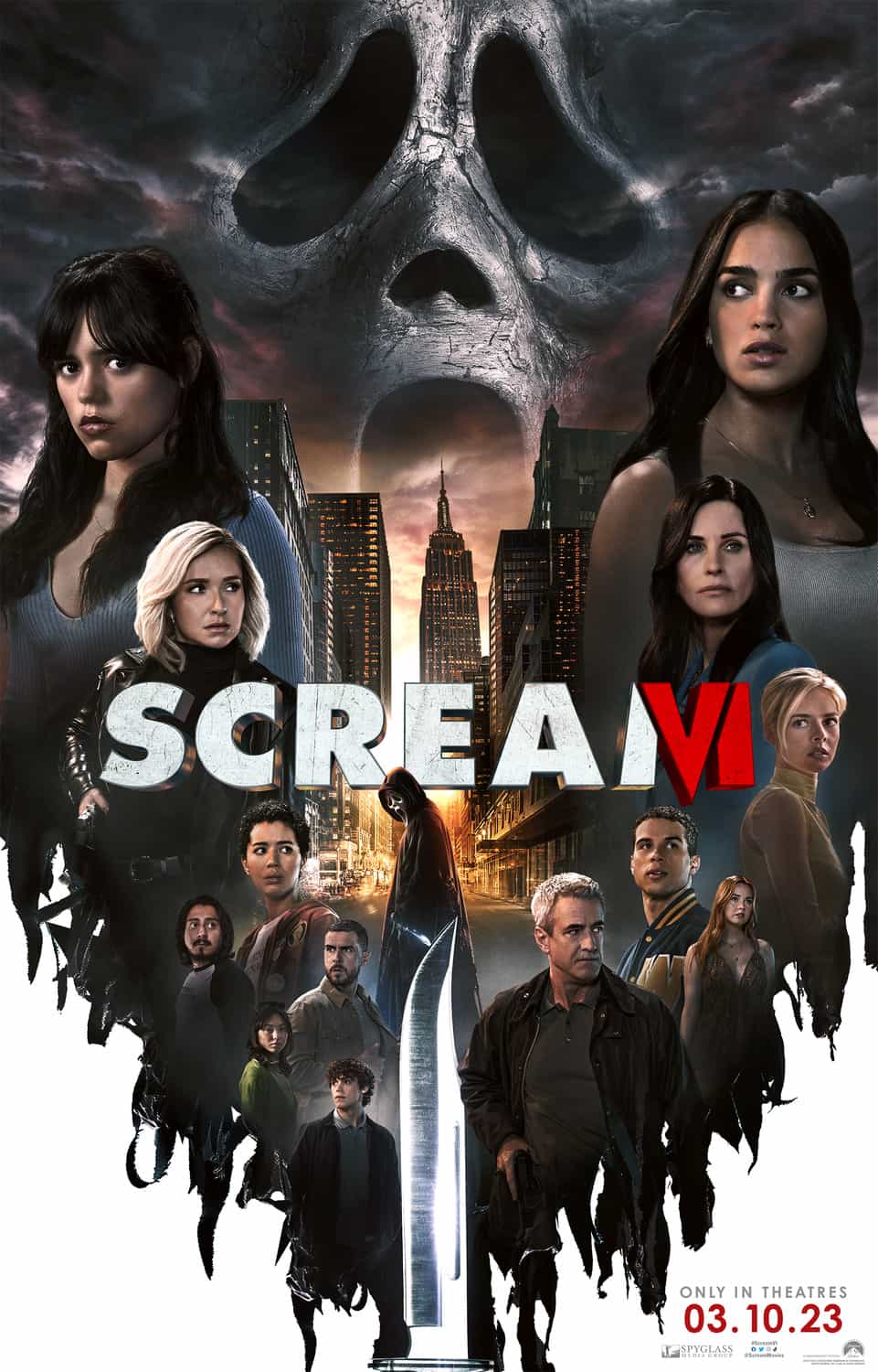 A new trailer and poster released for Scream VI starring Melissa Barrera - movie UK release date 31st March 2023 #screamvi