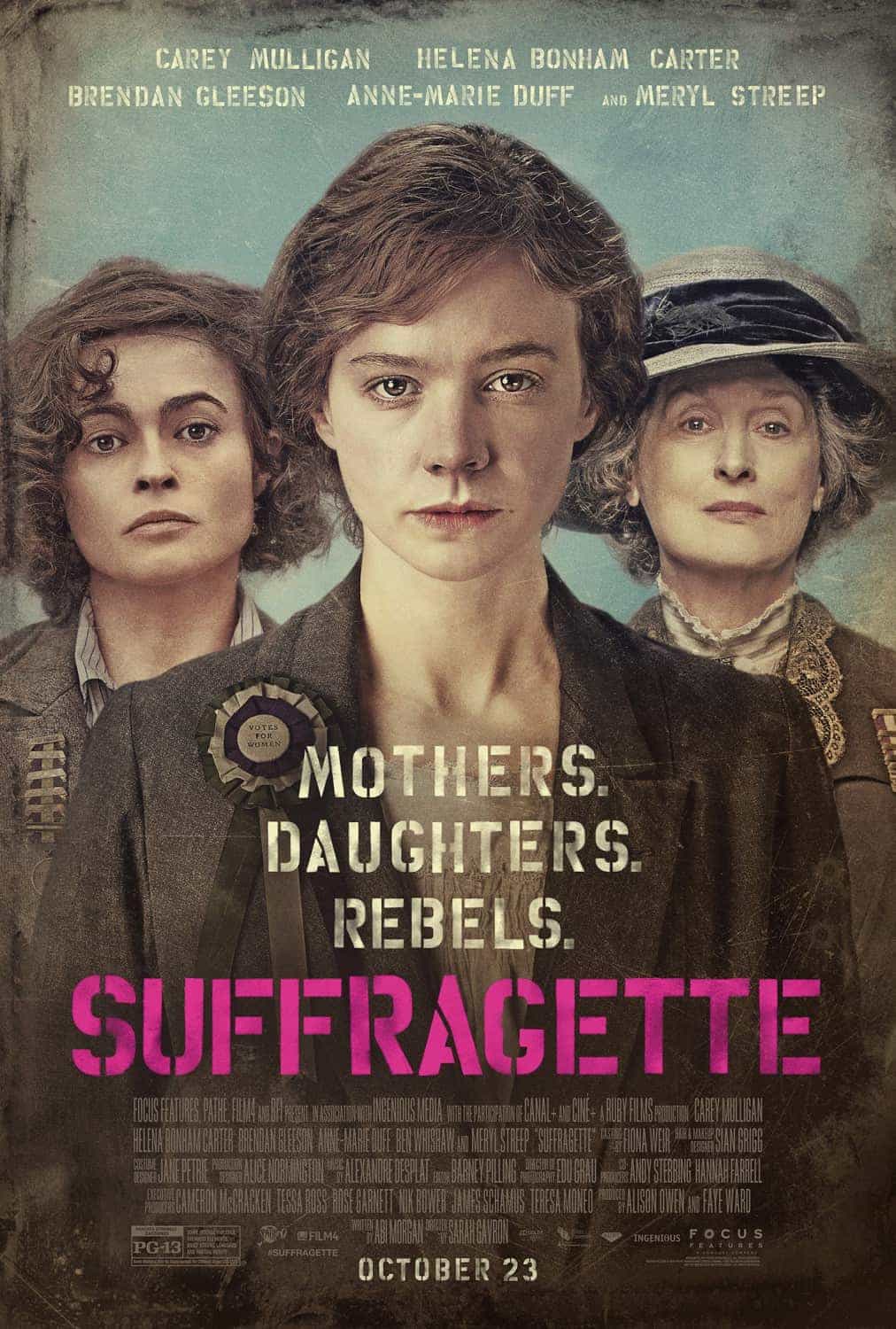Teaser trailer for Suffragette, UK release date 30th October 2015