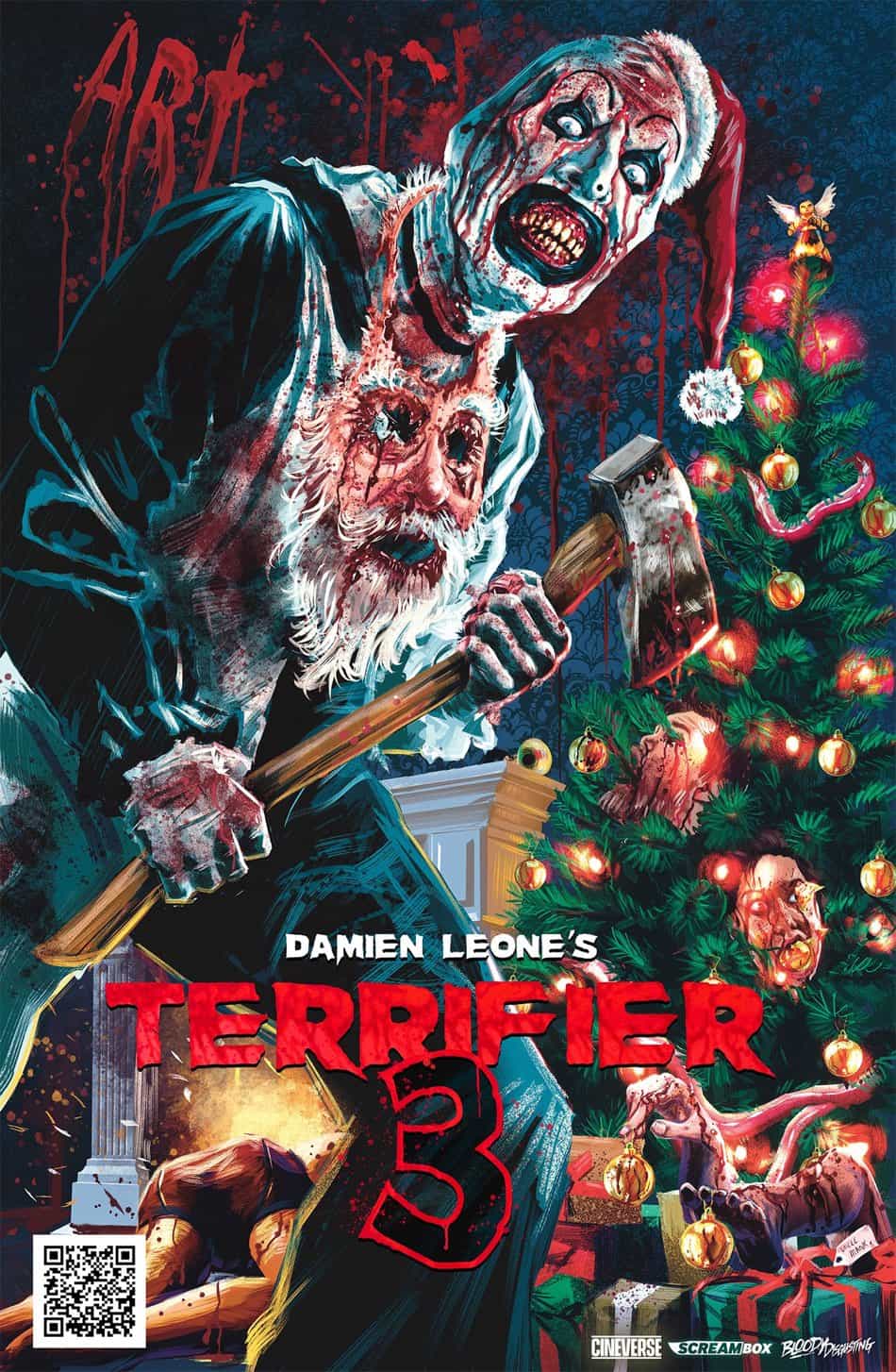 New poster has been released for Terrifier 3 which stars Lauren LaVera and David Howard Thornton - movie UK release date 25th October 2024 #terrifier3