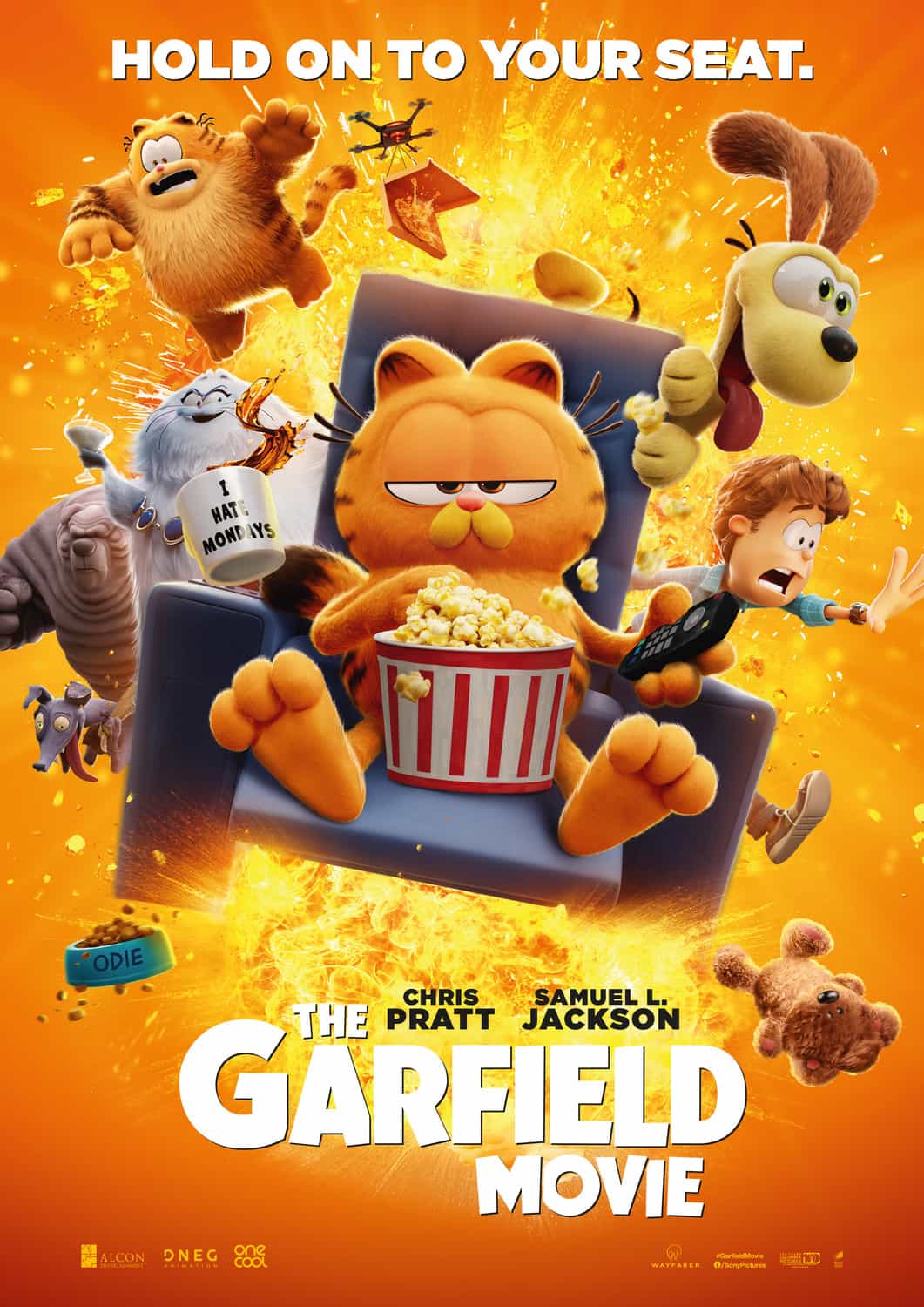 New poster has been released for The Garfield Movie which stars Chris Pratt and Samuel L. Jackson - movie UK release date 24th May 2024 #thegarfieldmovie