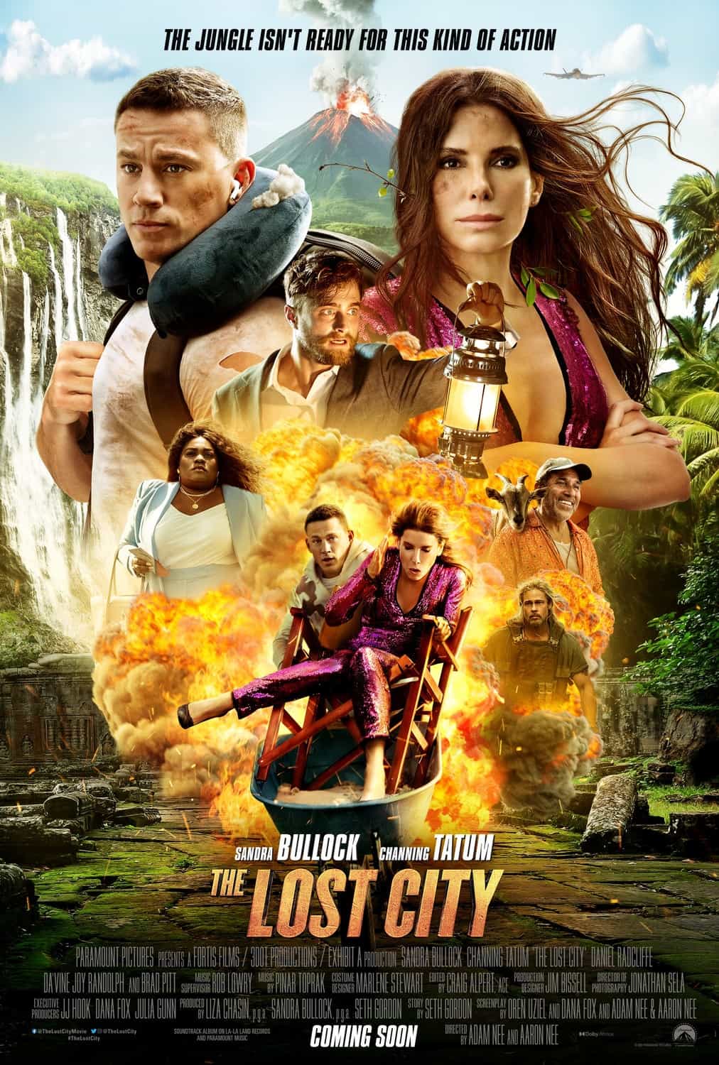 New poster released for The Lost City starring Sandra Bullock - movie UK release date 15th April 2022 #thelostcity