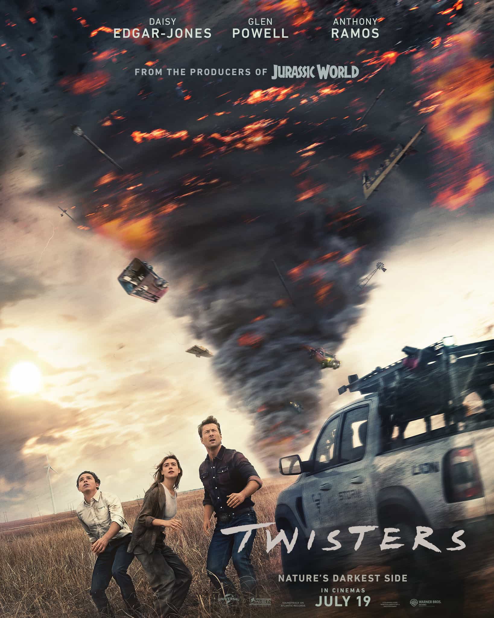 Check out the new trailer and poster for upcoming movie Twisters which stars Glen Powell and Daisy Edgar-Jones - movie UK release date 19th July 2024 #twisters