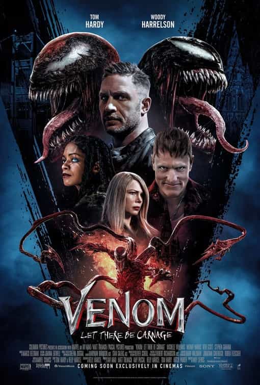 New trailer and poster released for Venom: Let There Be Carnage starring Tom Hardy - movie release date 15th September 2021