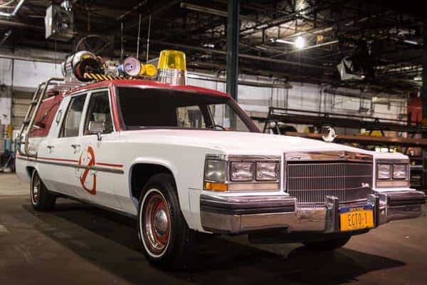 Reveal of the new Ecto-1, good news, there is a Ghostbusters logo and it looks like the original